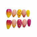 Yellow & Pink Polka Dot Press-On Nails