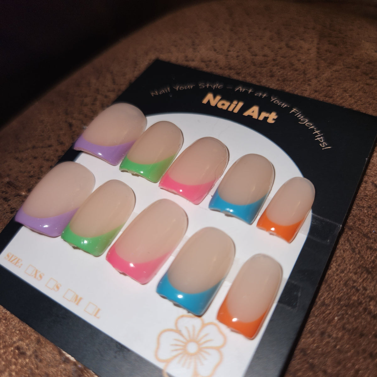 Rainbow French Tip Press-On Nails