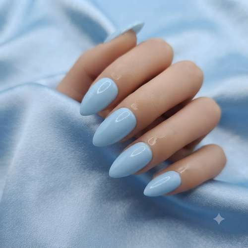 Baby Blue Handmade Gel Press-On Nails