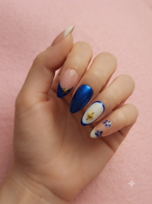 Blue Nebula Handmade Gel Press On Nails