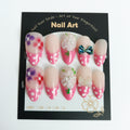 Pink Party Gel Press-On Nails | Hand Painted & Reusable