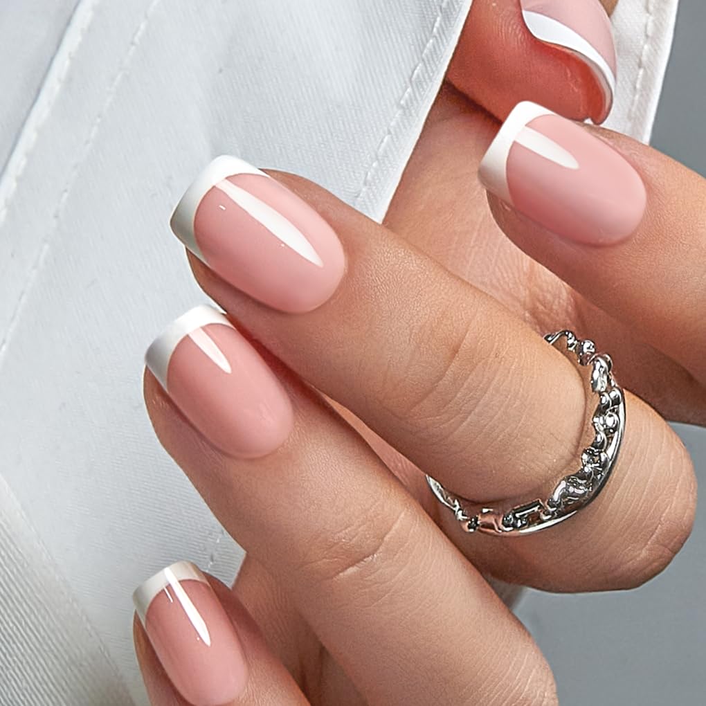 CurvLife Short Square Ombre Cat Eye Press On Nails, Obsidian Fade Black