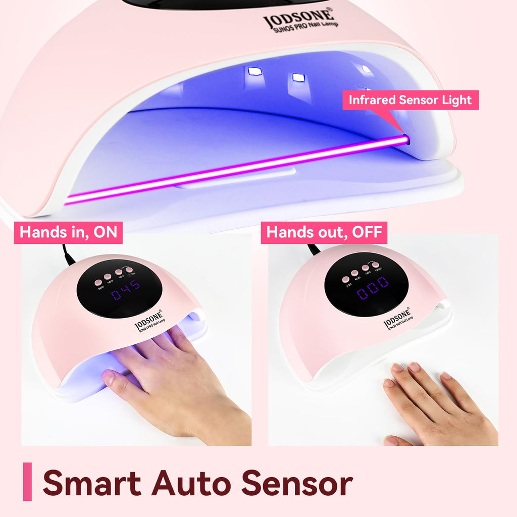 JODSONE U V LED Nail Lamp, Nail Dryer for Gel Polish, Led Light with Automatic Sensor & 4 Timers