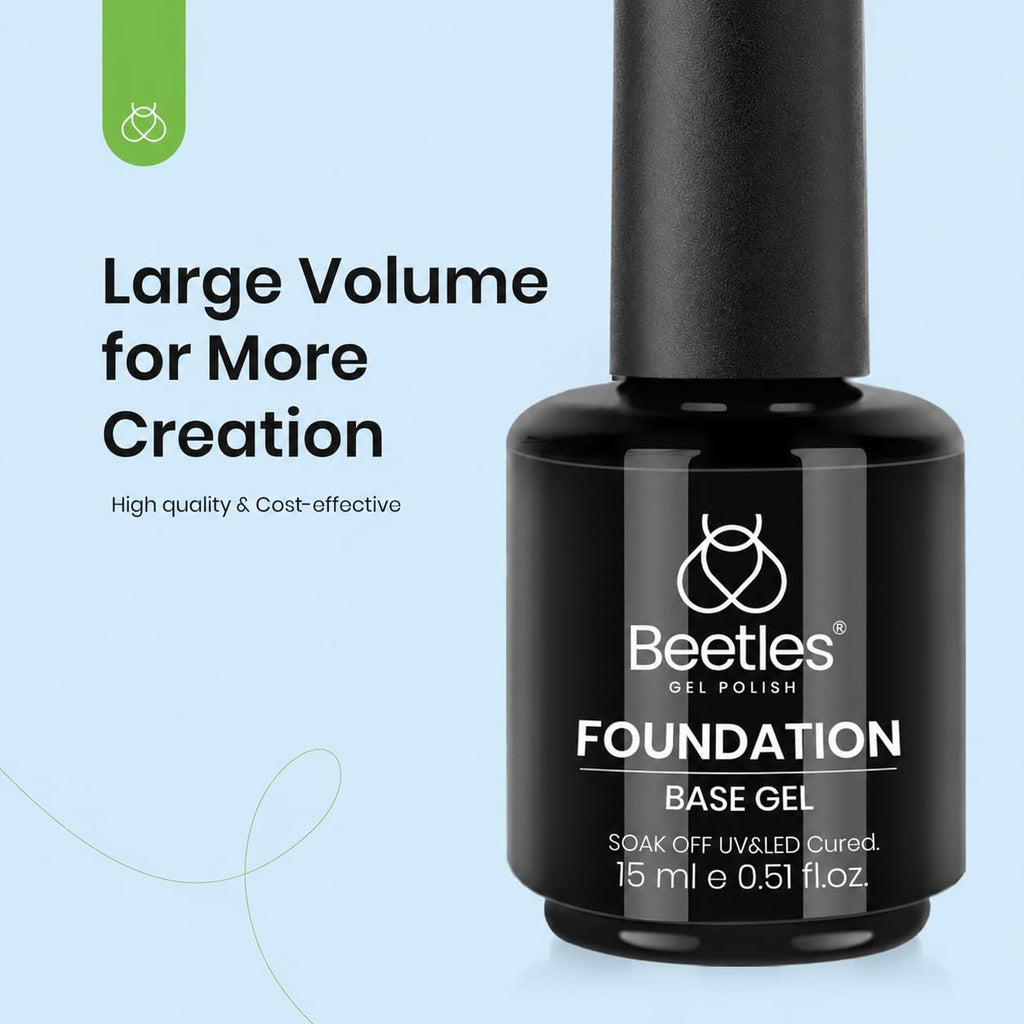 Beetles Builder Gel for Nails with Gel Base and Top Coat Set 3Pcs