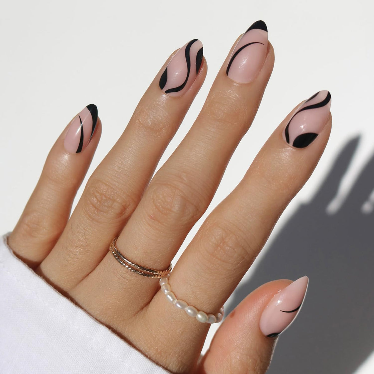 Glamnetic Halloween Press On Nails, Short Oval Cat-Eye, Bitter Orange