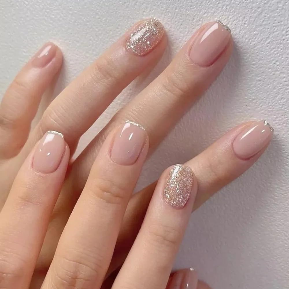 CurvLife Short Square Ombre Cat Eye Press On Nails, Obsidian Fade Black