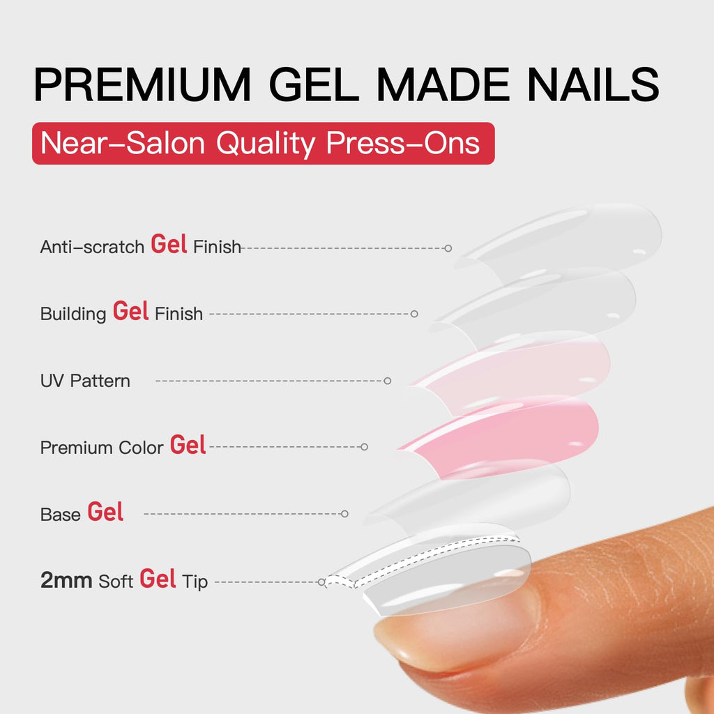 CurvLife Short Square Ombre Cat Eye Press On Nails, Obsidian Fade Black
