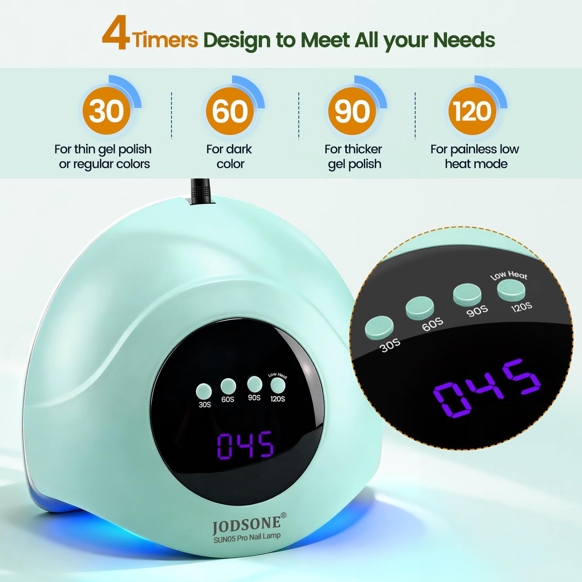 JODSONE U V LED Nail Lamp, Nail Dryer for Gel Polish, Led Light with Automatic Sensor & 4 Timers