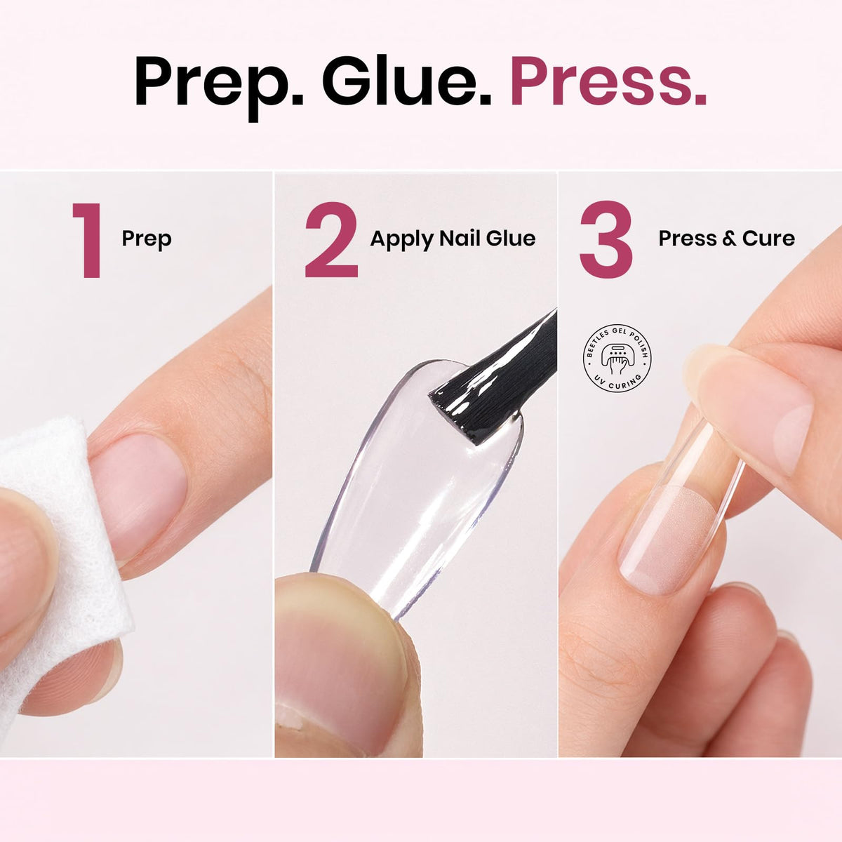 Beetles Gel Polish 9 in 1 Gel Nail Glue for Clear Acrylic Nail Tips