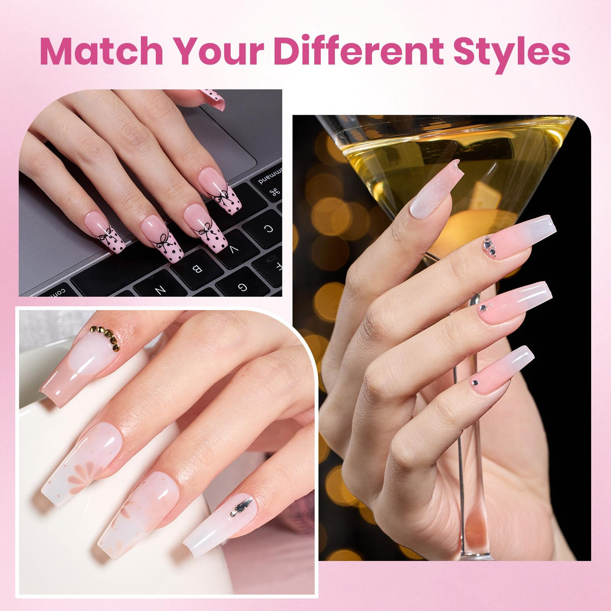 Beetles Gel Polish 9 in 1 Gel Nail Glue for Clear Acrylic Nail Tips