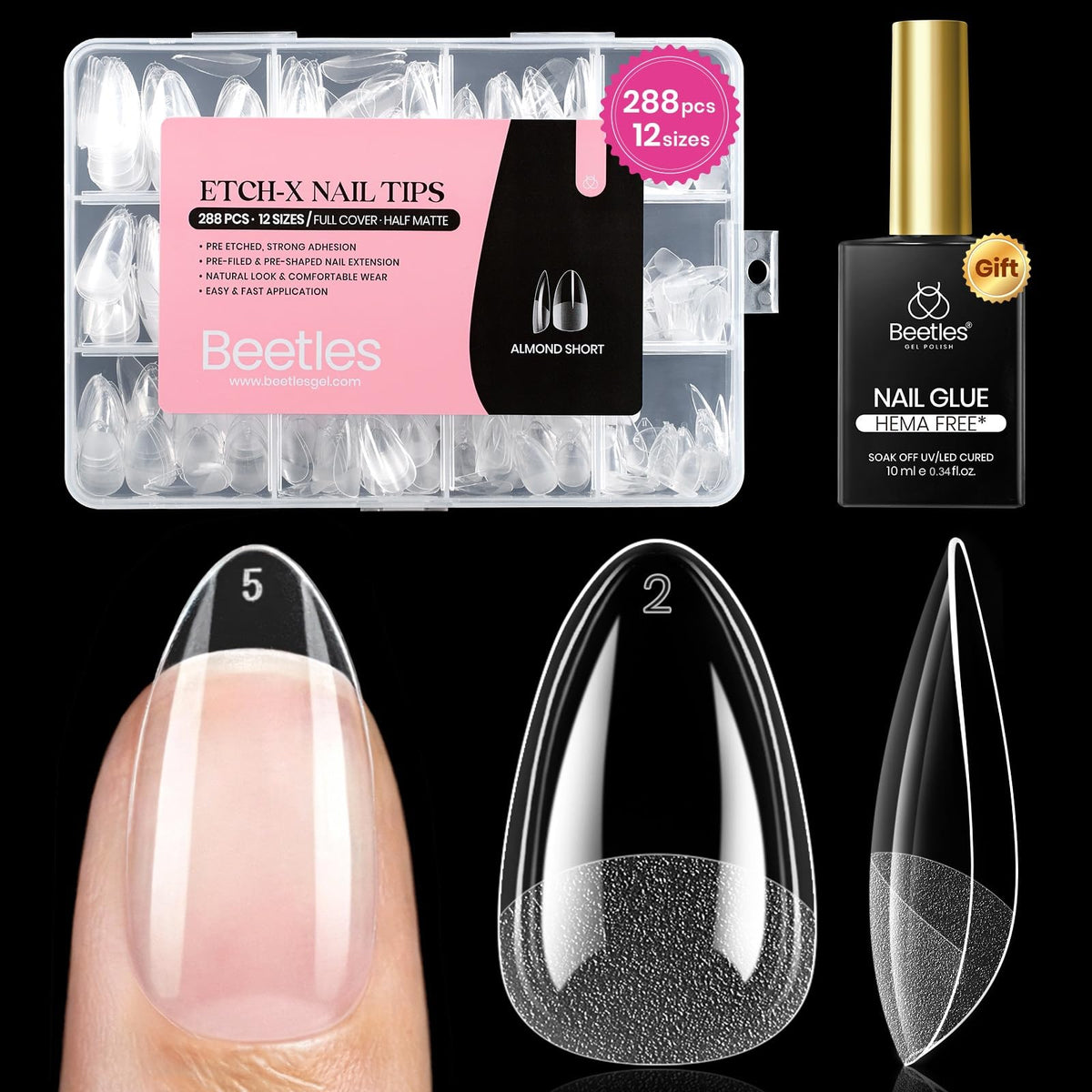 Beetles Gel Polish 9 in 1 Gel Nail Glue for Clear Acrylic Nail Tips