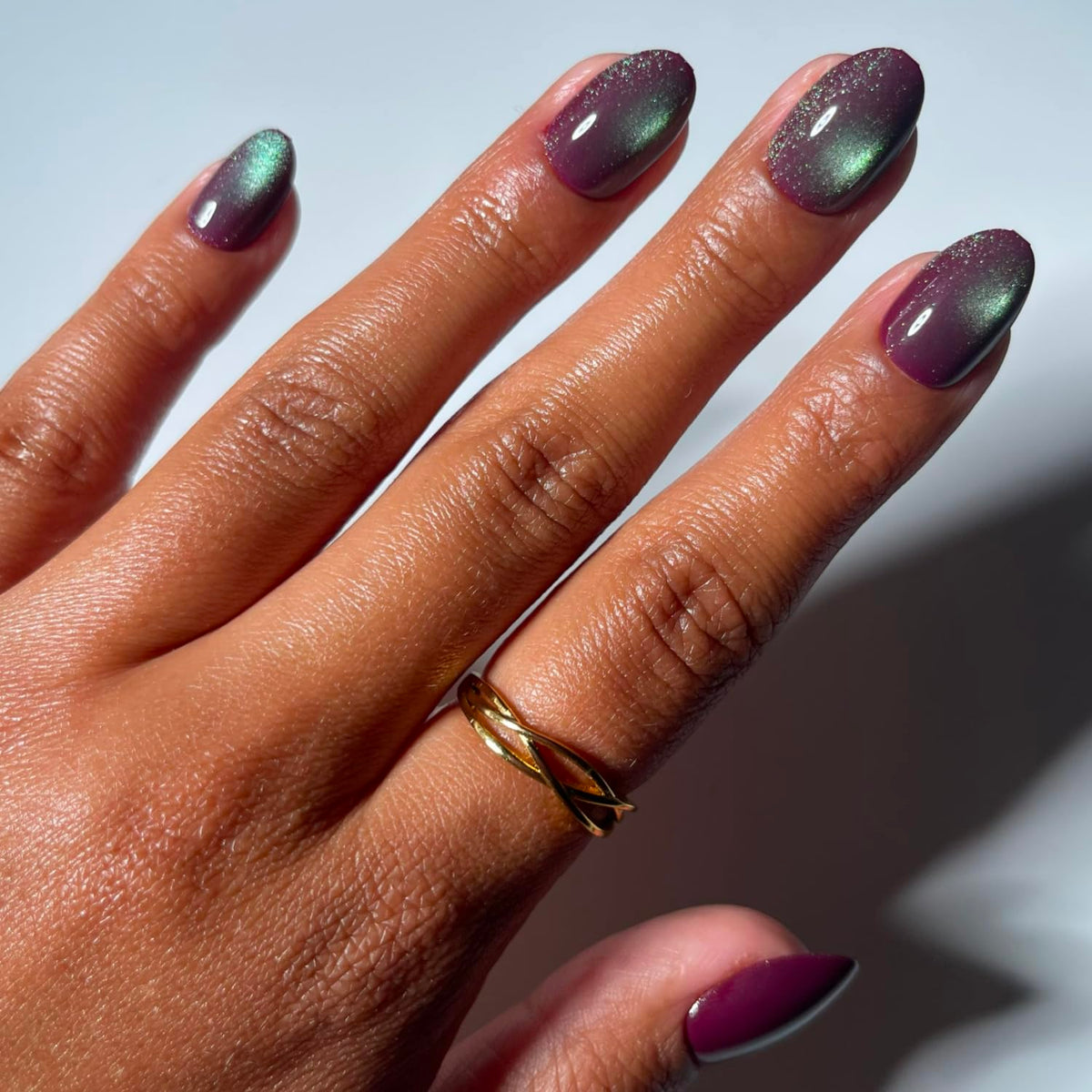 Glamnetic Halloween Press On Nails, Short Oval Cat-Eye, Bitter Orange