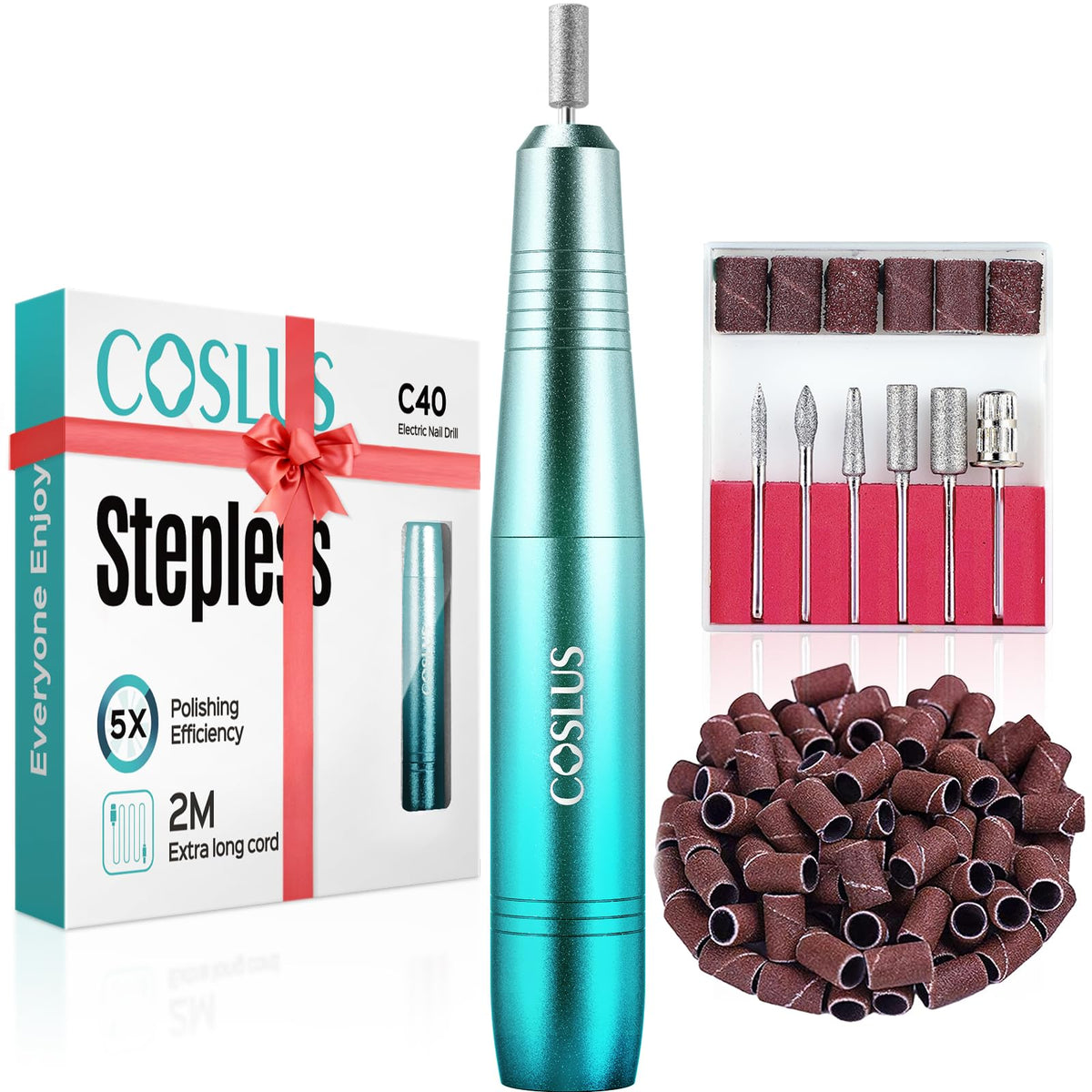 COSLUS C40 Electric Nail Drill Professional, Precise Speed Dial, Purple