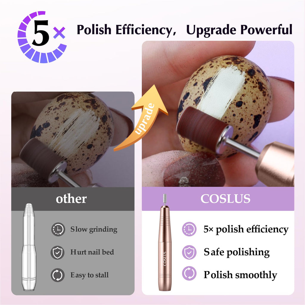 COSLUS C40 Electric Nail Drill Professional, Precise Speed Dial, Purple