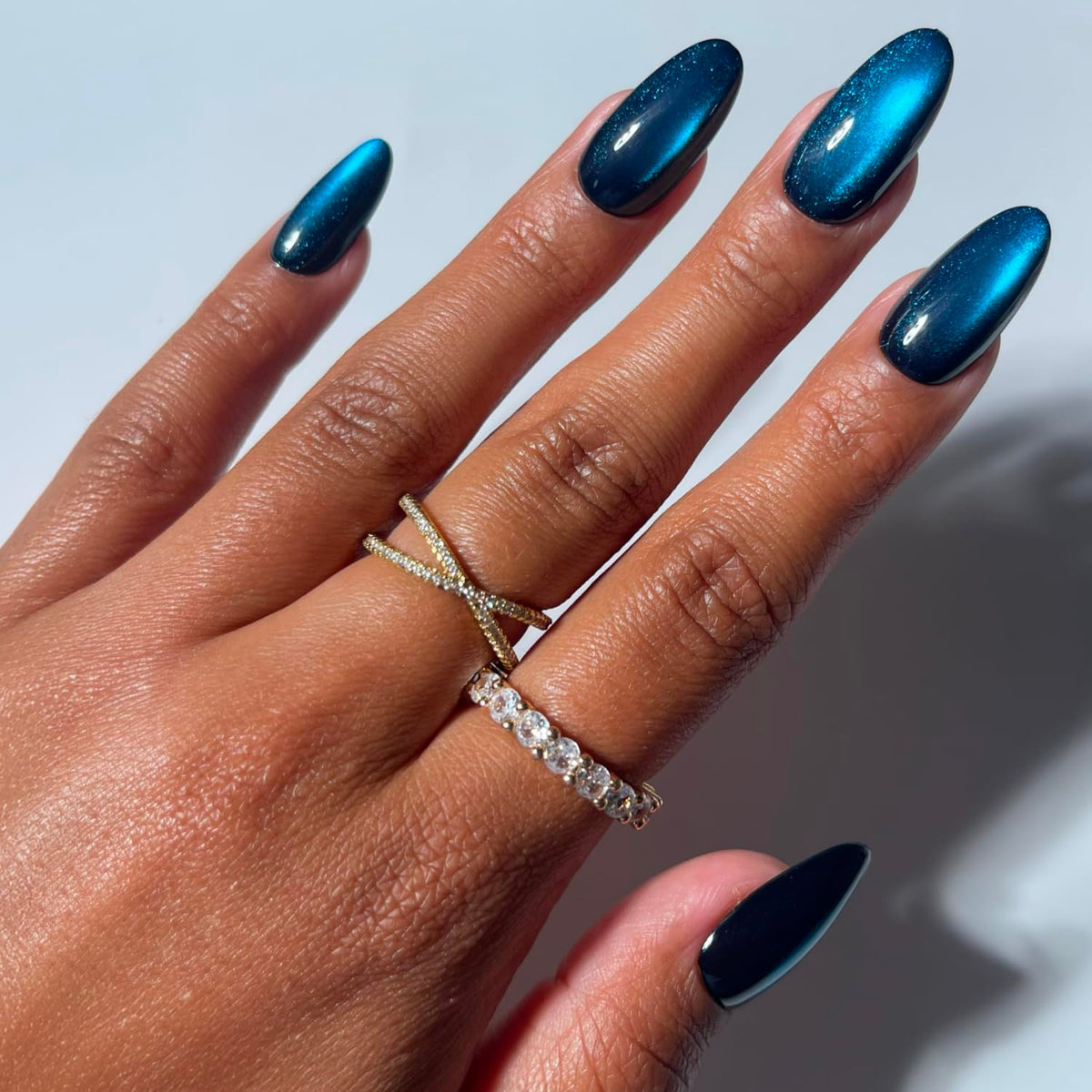Glamnetic Halloween Press On Nails, Short Oval Cat-Eye, Bitter Orange
