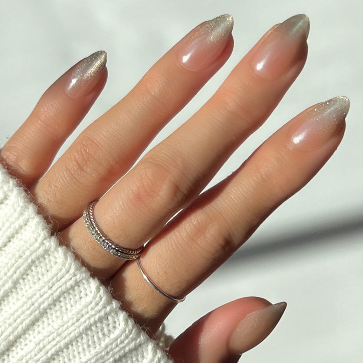 Glamnetic Press On Nails - Short Almond, Glossy Fake Nails 24 Pc Full Kit