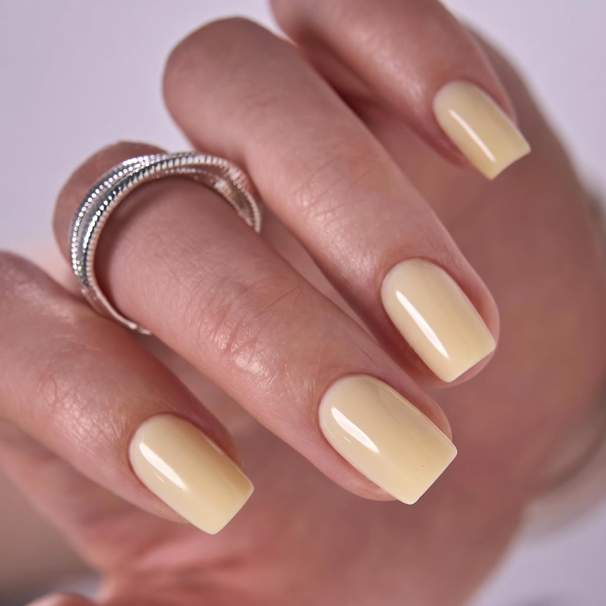 CurvLife Short Square Ombre Cat Eye Press On Nails, Obsidian Fade Black