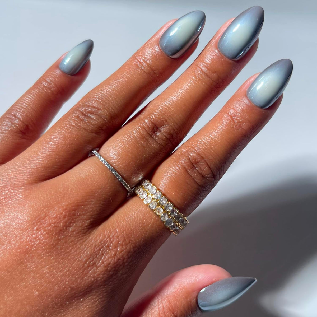Glamnetic Halloween Press On Nails, Short Oval Cat-Eye, Bitter Orange