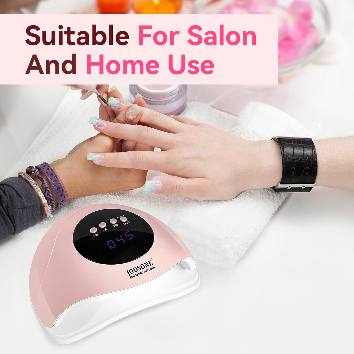 JODSONE U V LED Nail Lamp, Nail Dryer for Gel Polish, Led Light with Automatic Sensor & 4 Timers