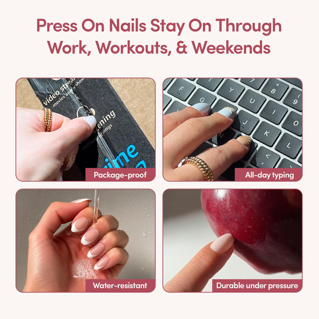 Glamnetic Halloween Press On Nails, Short Oval Cat-Eye, Bitter Orange