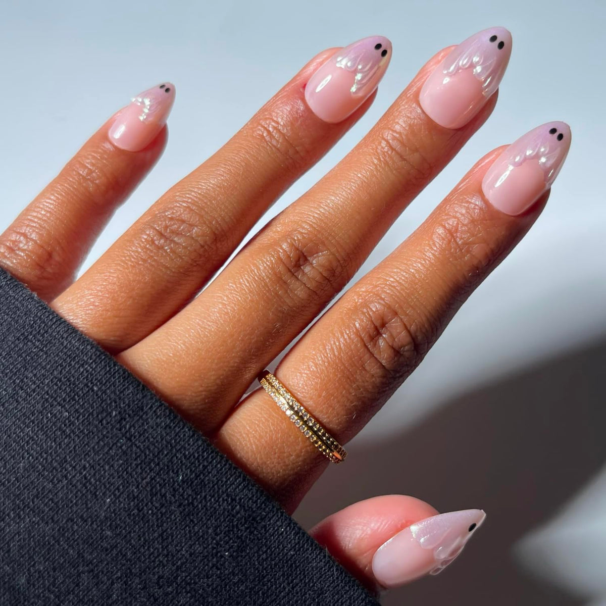 Glamnetic Halloween Press On Nails, Short Oval Cat-Eye, Bitter Orange