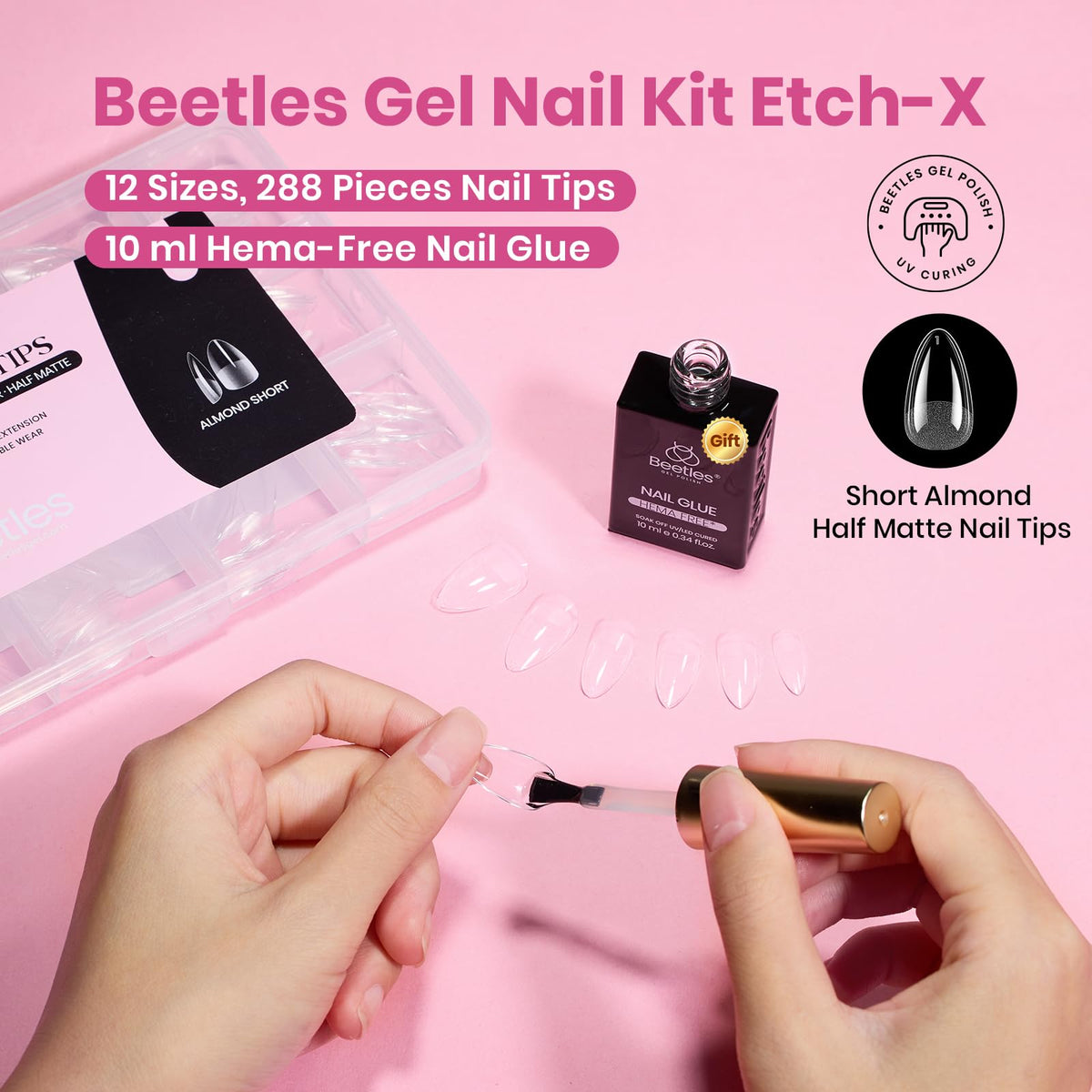 Beetles Gel Polish 9 in 1 Gel Nail Glue for Clear Acrylic Nail Tips