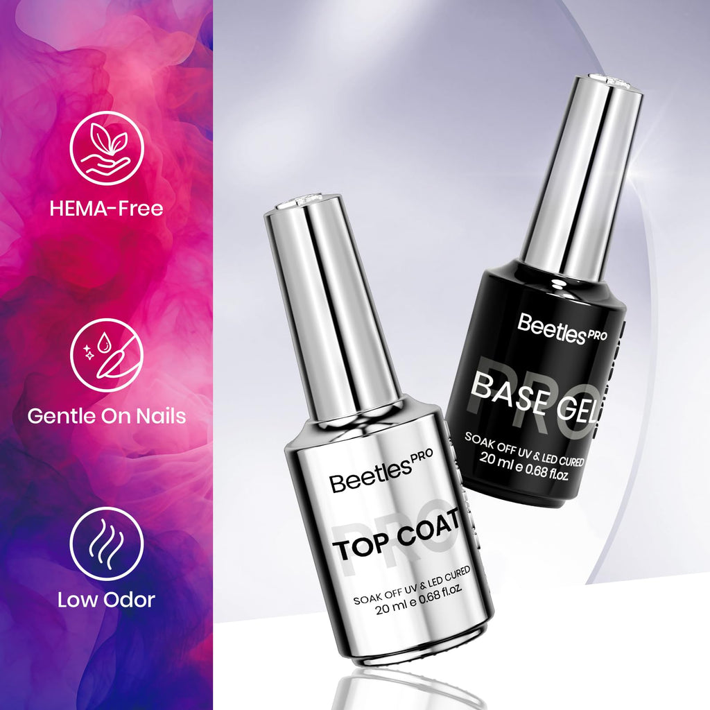 Beetles Builder Gel for Nails with Gel Base and Top Coat Set 3Pcs