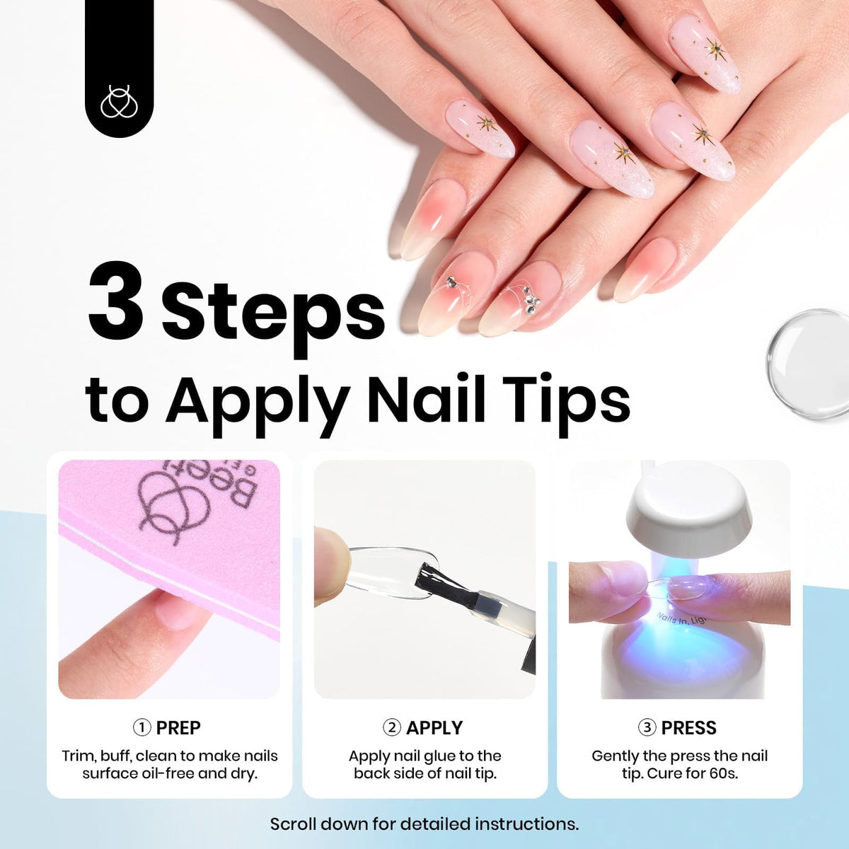 Beetles Builder Gel for Nails with Gel Base and Top Coat Set 3Pcs
