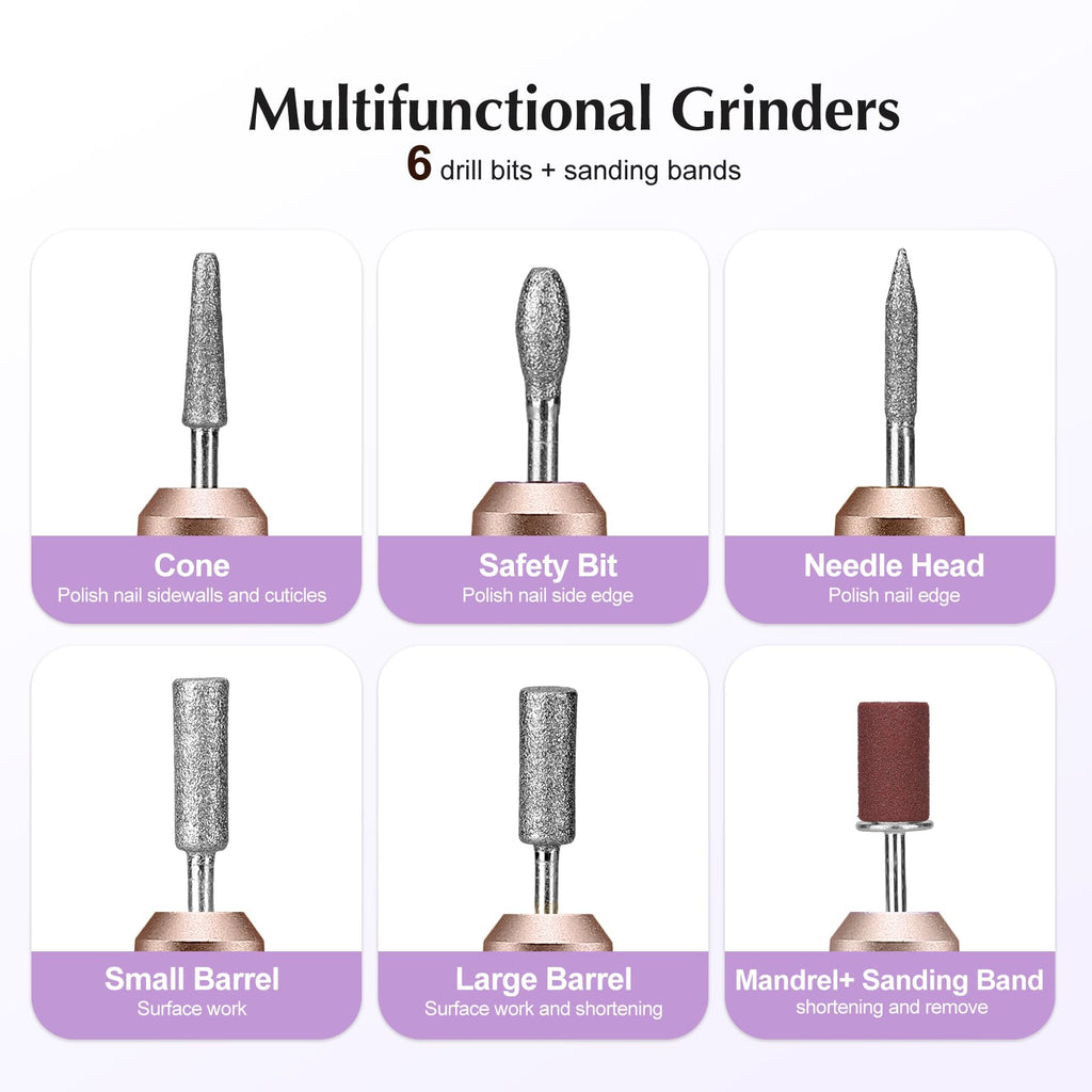 COSLUS C40 Electric Nail Drill Professional, Precise Speed Dial, Purple