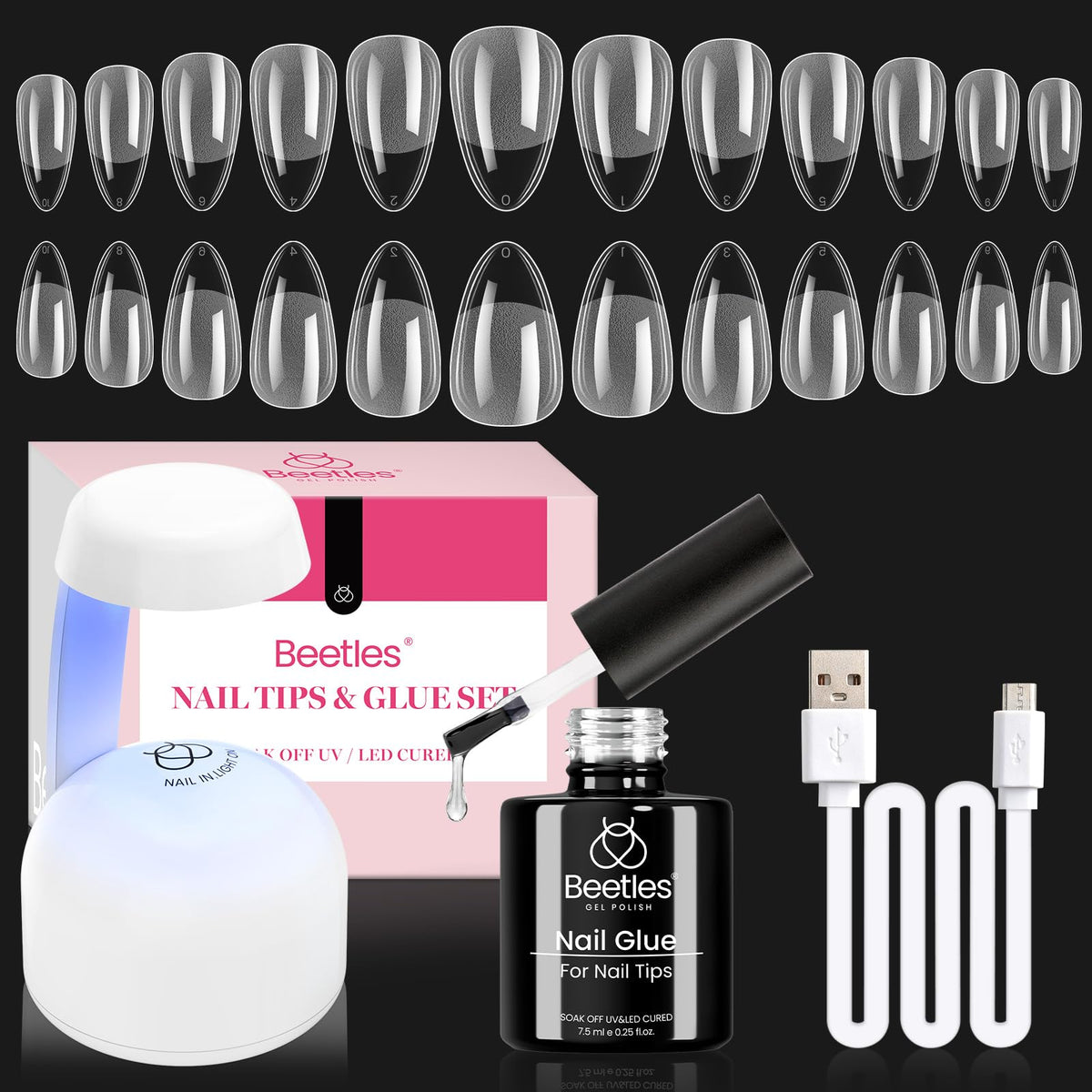 Beetles Gel Polish 9 in 1 Gel Nail Glue for Clear Acrylic Nail Tips