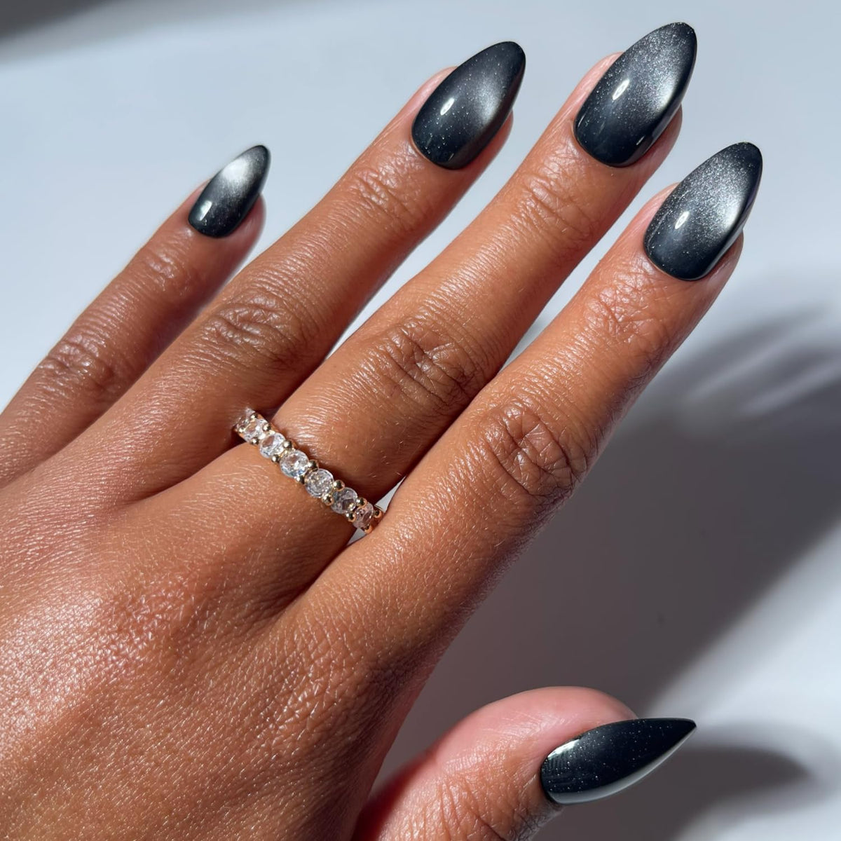 Glamnetic Halloween Press On Nails, Short Oval Cat-Eye, Bitter Orange