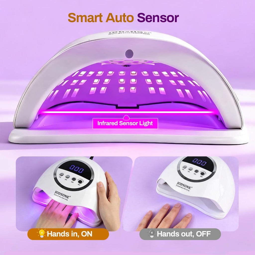 JODSONE U V LED Nail Lamp, Nail Dryer for Gel Polish, Led Light with Automatic Sensor & 4 Timers