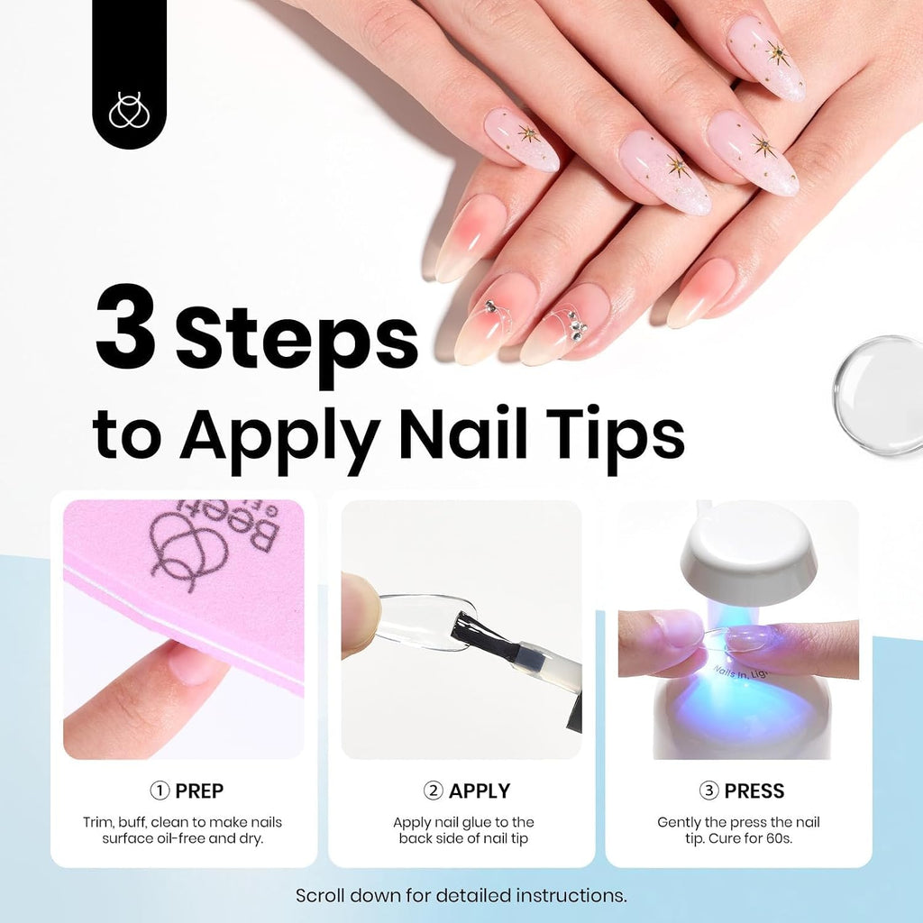 Beetles Gel Polish 9 in 1 Gel Nail Glue for Clear Acrylic Nail Tips