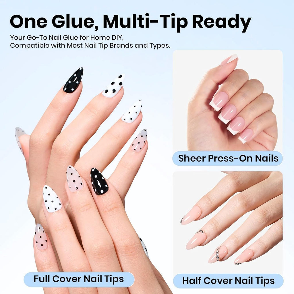 Beetles Gel Polish 9 in 1 Gel Nail Glue for Clear Acrylic Nail Tips