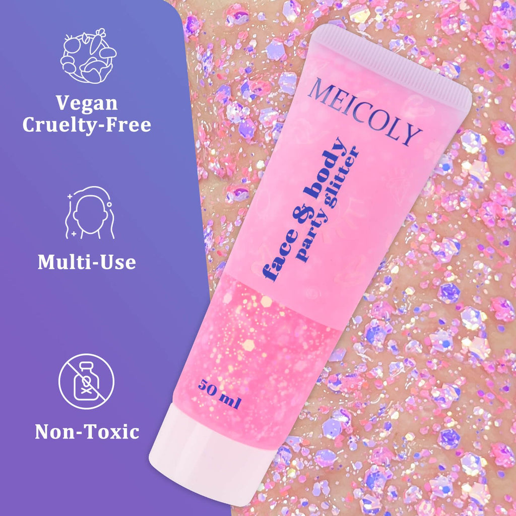 MEICOLY Chameleon Green Body Glitter,Holographic Self-Adhesive Face Glitter,Color Changing Mermaid Hair Glitter,Halloween Glitter Face Paint for Face Body Hair,St Patricks Day Accessories