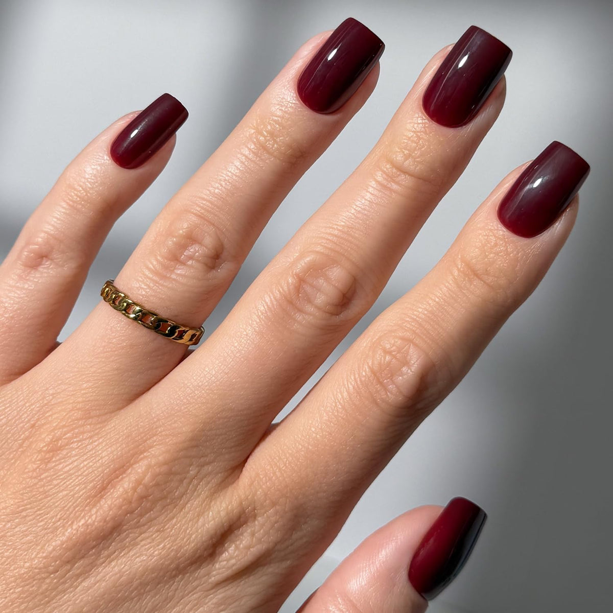 Glamnetic Halloween Press On Nails, Short Oval Cat-Eye, Bitter Orange