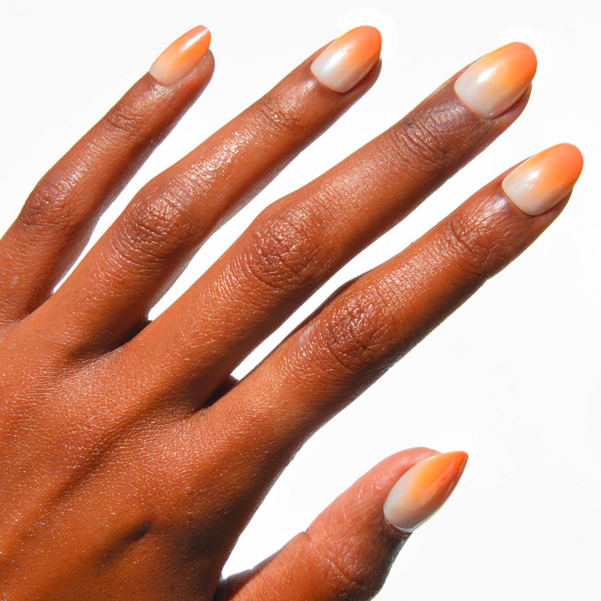 Glamnetic Halloween Press On Nails, Short Oval Cat-Eye, Bitter Orange