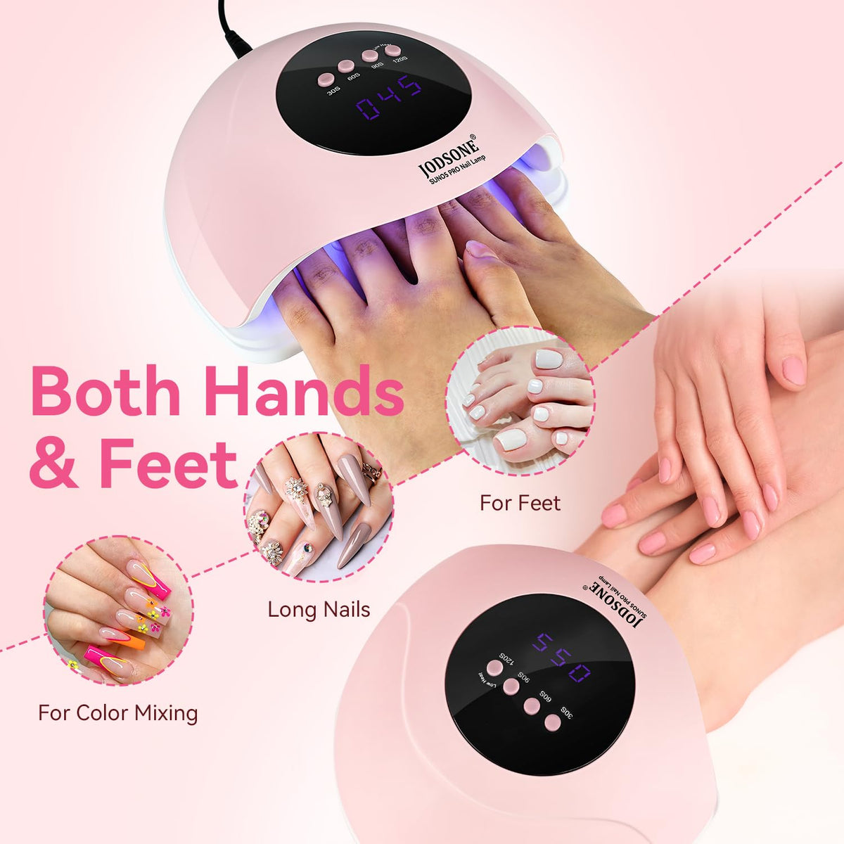 JODSONE U V LED Nail Lamp, Nail Dryer for Gel Polish, Led Light with Automatic Sensor & 4 Timers