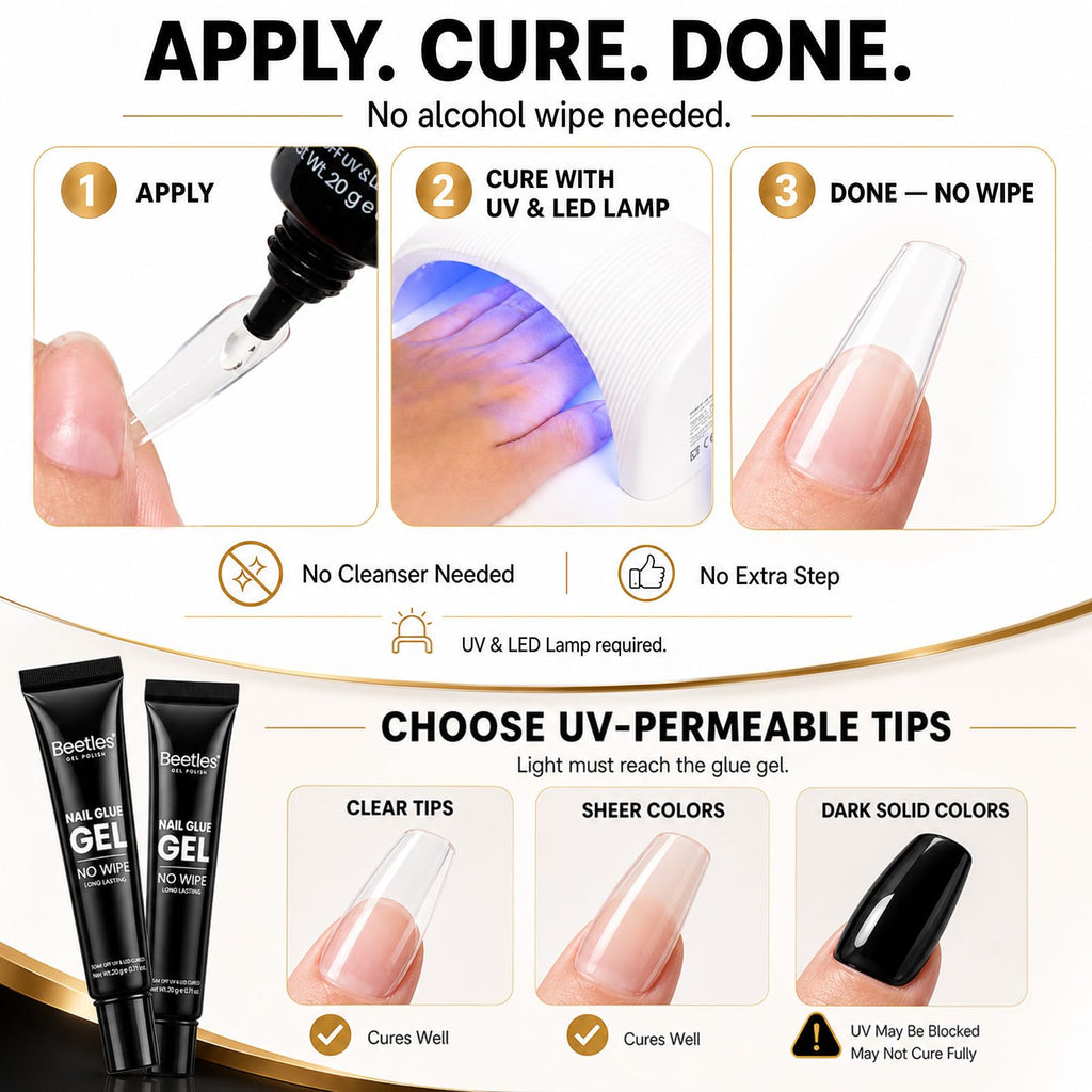 Beetles Gel Polish 9 in 1 Gel Nail Glue for Clear Acrylic Nail Tips