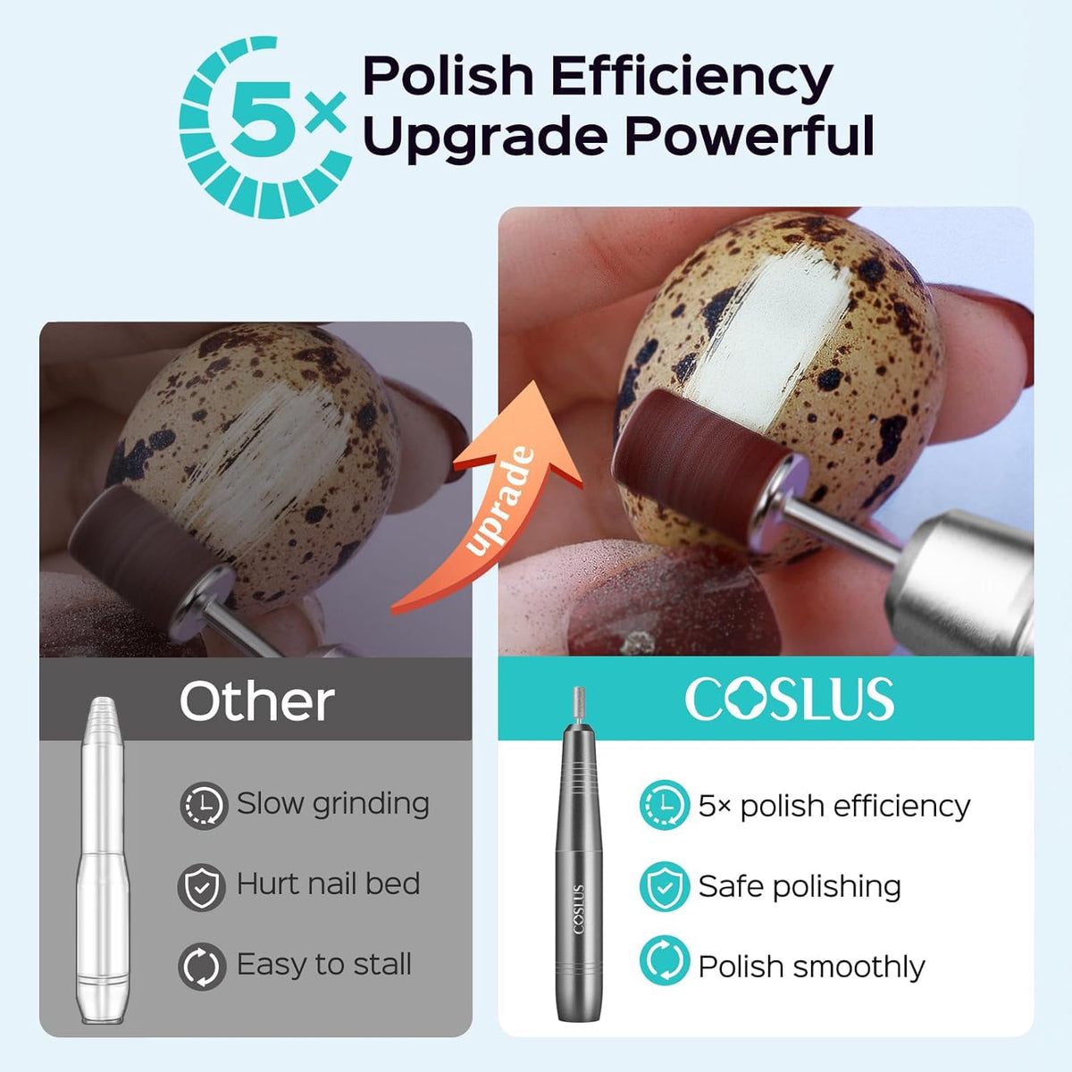COSLUS C40 Electric Nail Drill Professional, Precise Speed Dial, Purple