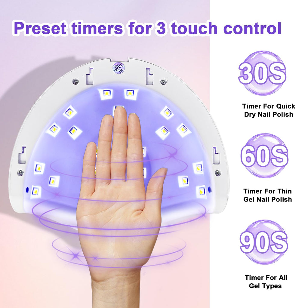 JODSONE U V LED Nail Lamp, Nail Dryer for Gel Polish, Led Light with Automatic Sensor & 4 Timers