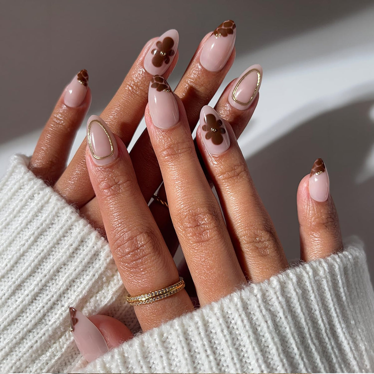 Glamnetic Press On Nails - Short Almond, Glossy Fake Nails 24 Pc Full Kit