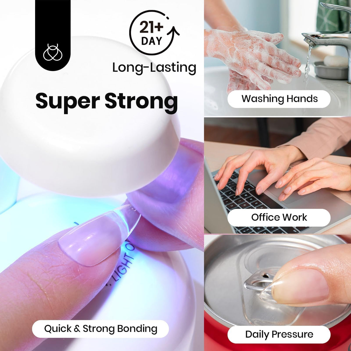 Beetles Gel Polish 9 in 1 Gel Nail Glue for Clear Acrylic Nail Tips