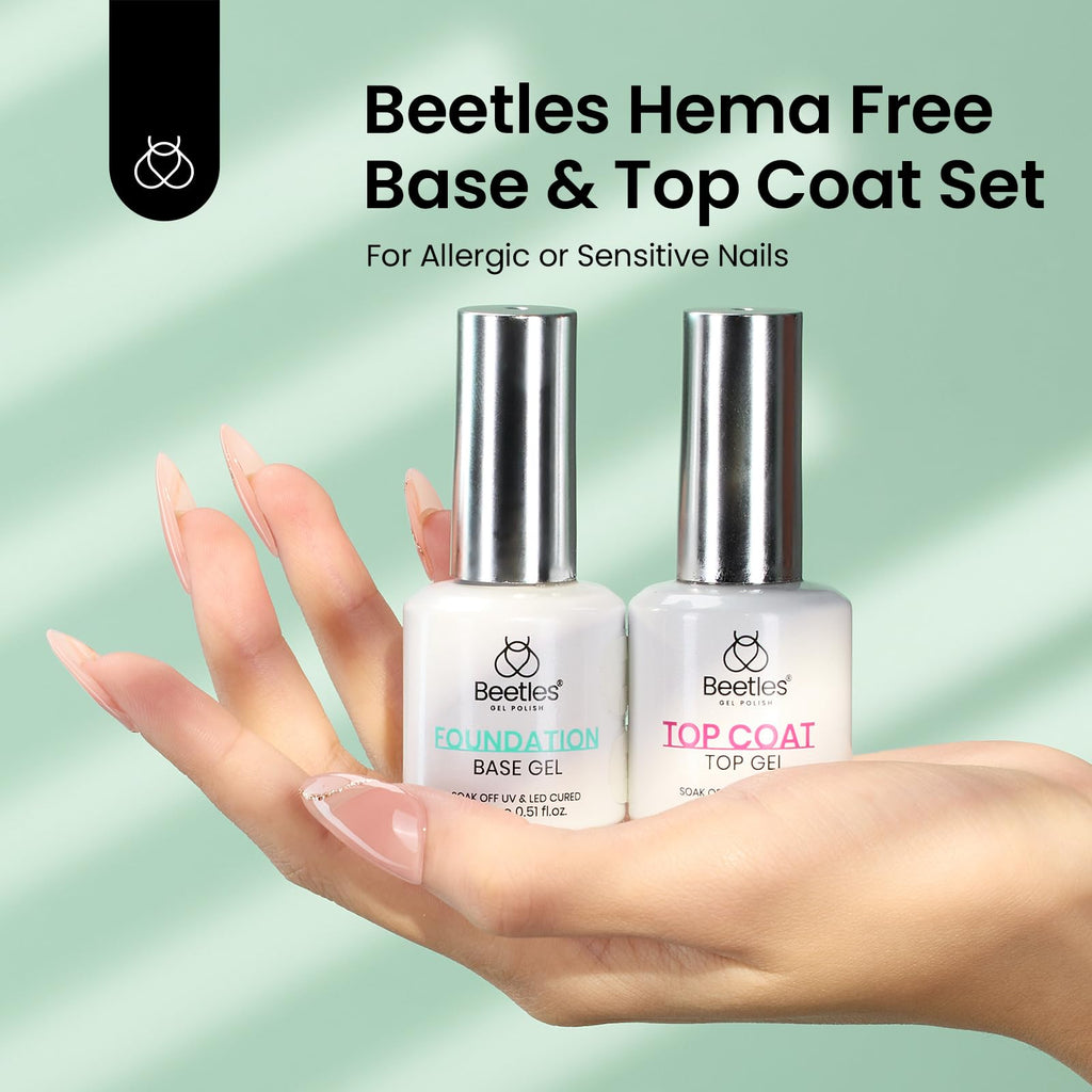 Beetles Builder Gel for Nails with Gel Base and Top Coat Set 3Pcs