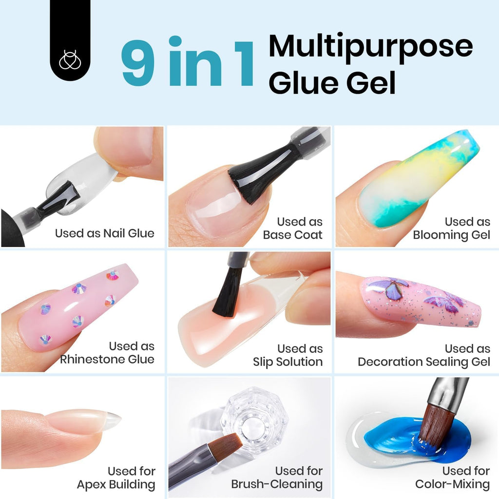 Beetles Builder Gel for Nails with Gel Base and Top Coat Set 3Pcs