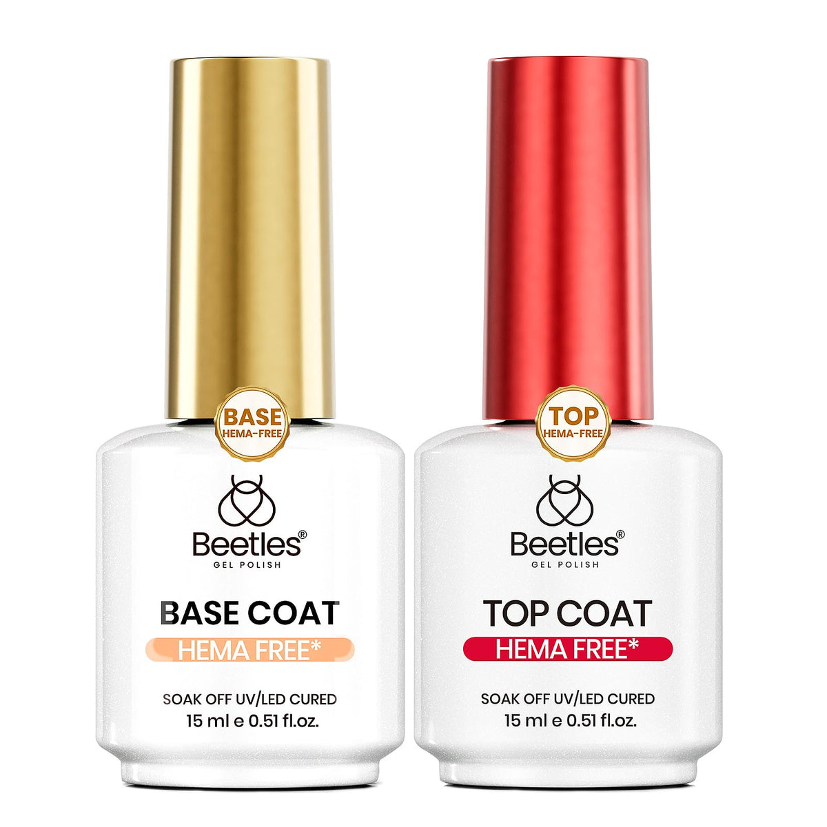 Beetles Builder Gel for Nails with Gel Base and Top Coat Set 3Pcs