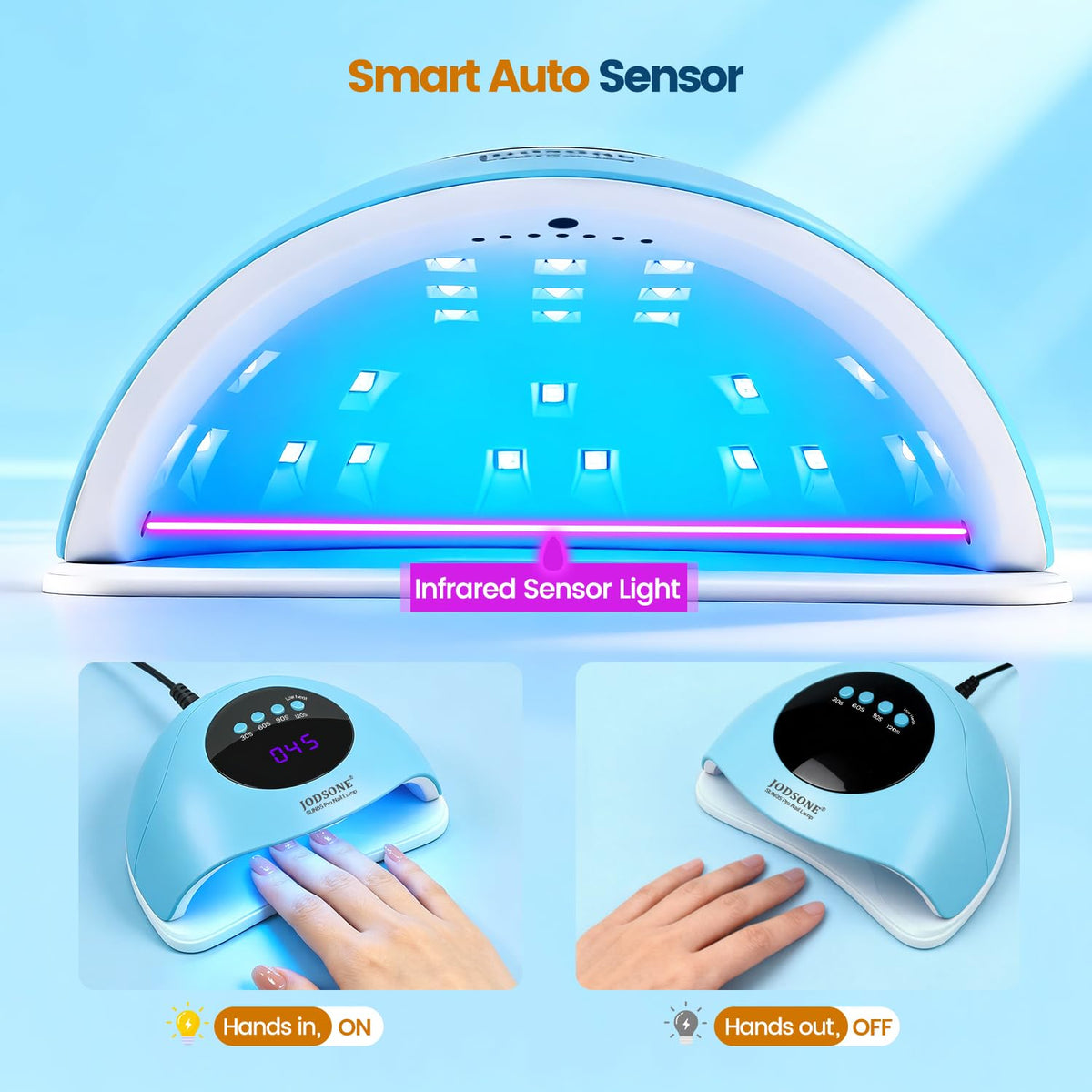 JODSONE U V LED Nail Lamp, Nail Dryer for Gel Polish, Led Light with Automatic Sensor & 4 Timers