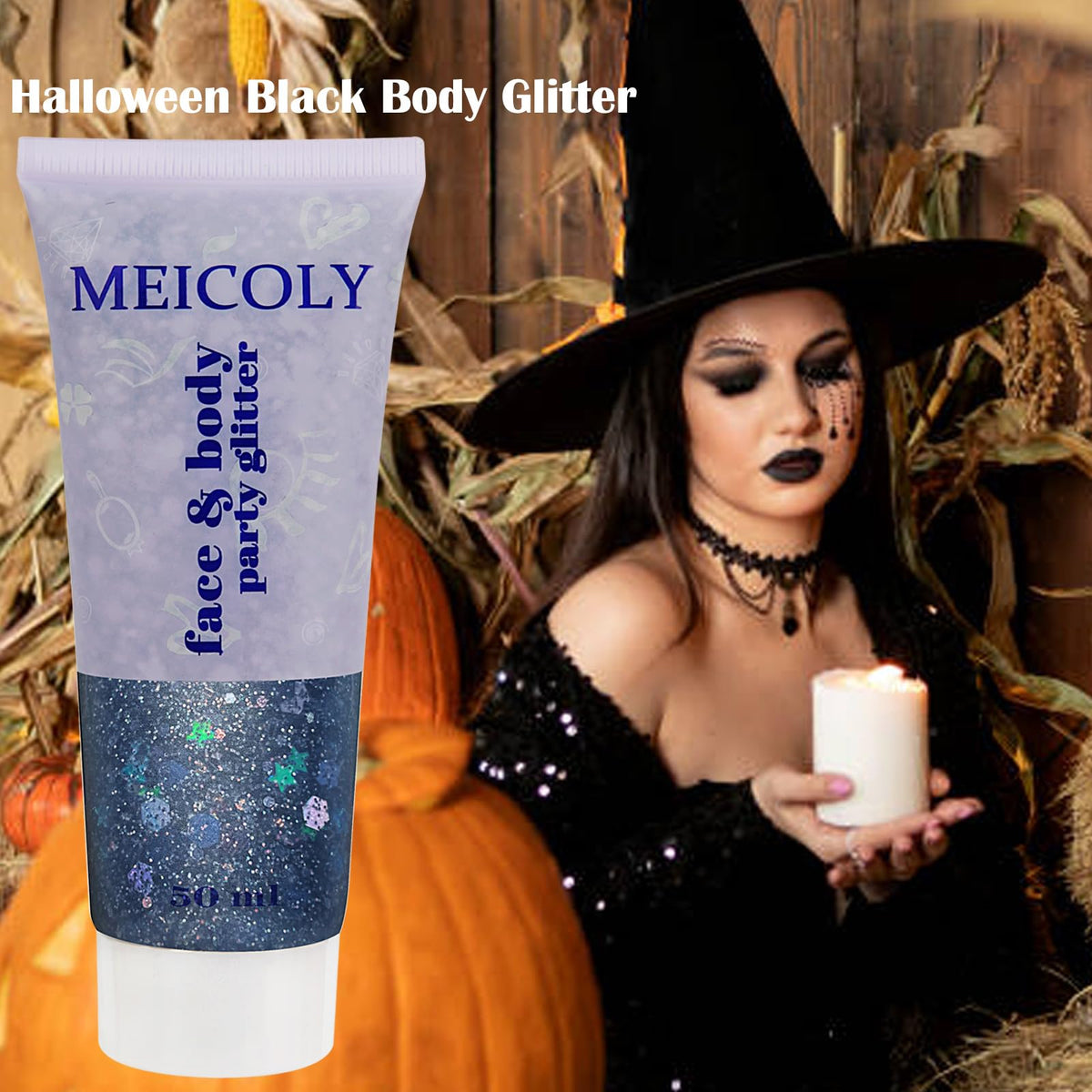 MEICOLY Chameleon Green Body Glitter,Holographic Self-Adhesive Face Glitter,Color Changing Mermaid Hair Glitter,Halloween Glitter Face Paint for Face Body Hair,St Patricks Day Accessories