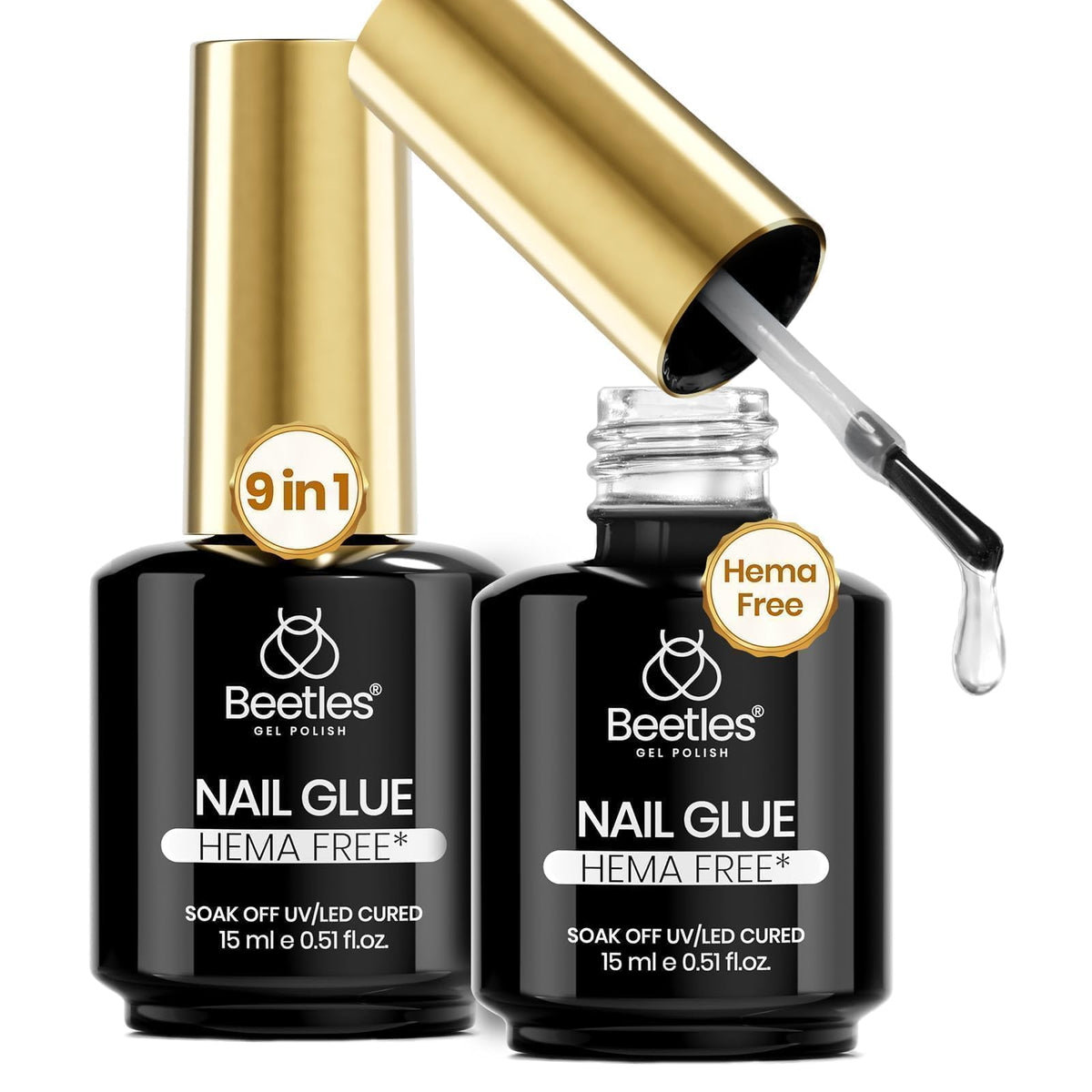 Beetles Gel Polish 9 in 1 Gel Nail Glue for Clear Acrylic Nail Tips