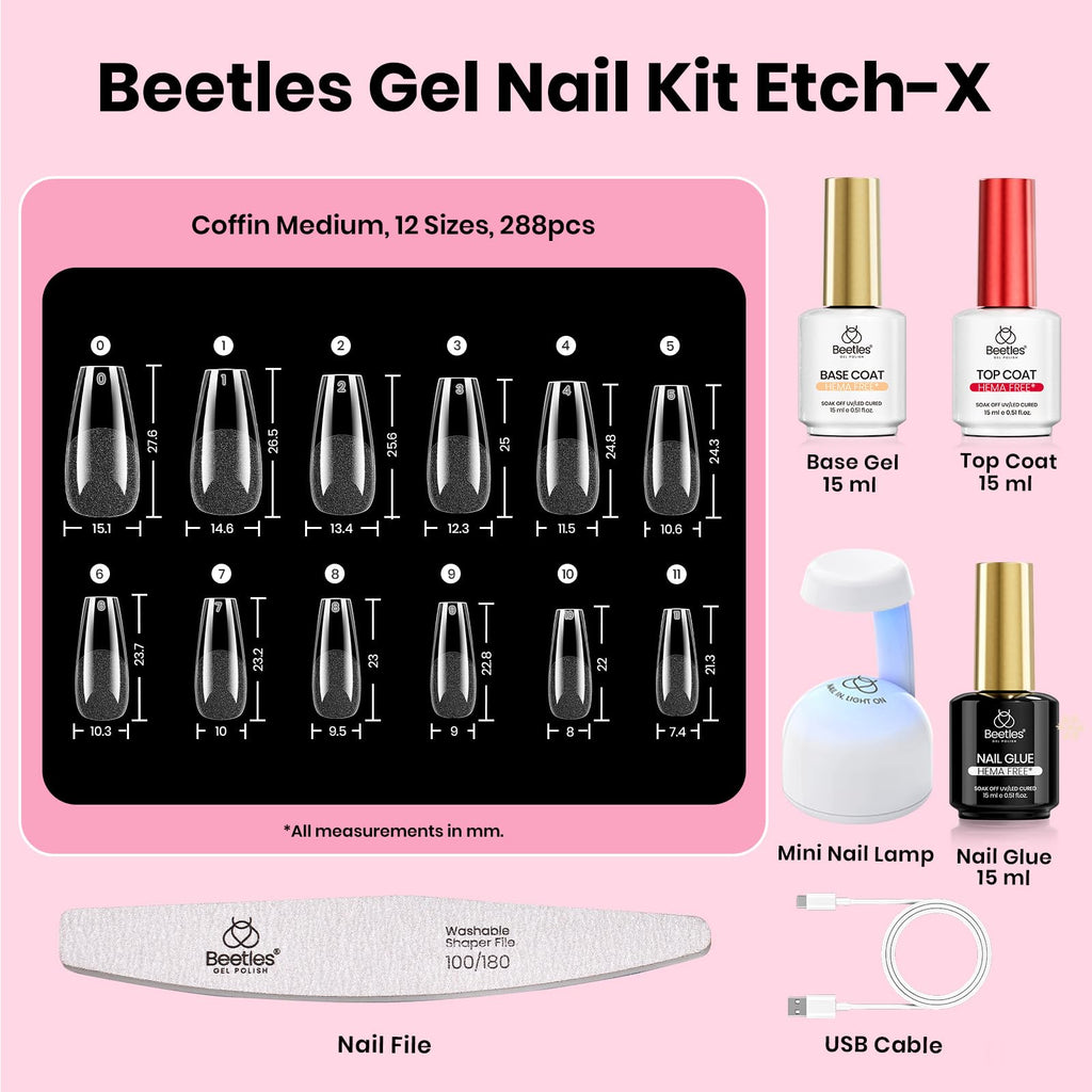 Beetles Gel Polish 9 in 1 Gel Nail Glue for Clear Acrylic Nail Tips